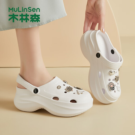 Mulinsen Hole Schuhe für Frauen tragen Scheiße-Strike-Feeling-Wolkensport-Strand Sandalen für Sommer Neue Style-Toe Dick-Soled-Sandalen für Frauen