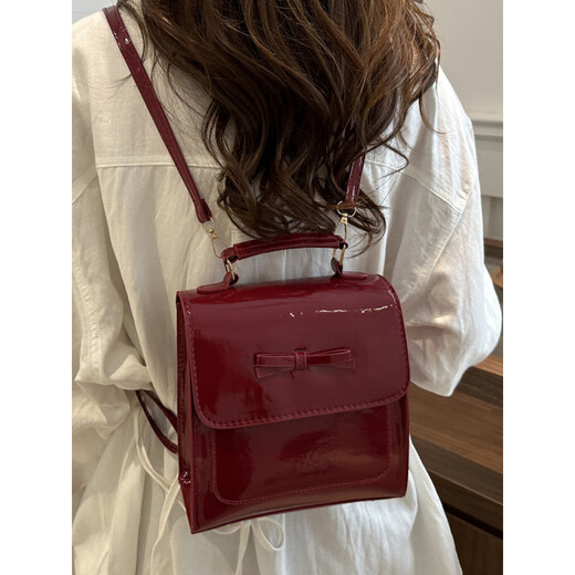 Dadong Korean niche large capacity solid color bag women's 2025 new trendy fashion student backpack versatile travel bag silver