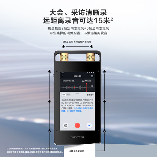 IFlytek AI Recorder SR502 Spark Edition Equipped with iFlytek Spark 32G+10G cloud storage, professional recording, high-definition noise reduction, real-time online translation, offline transcription OCR SR502 Spark Edition