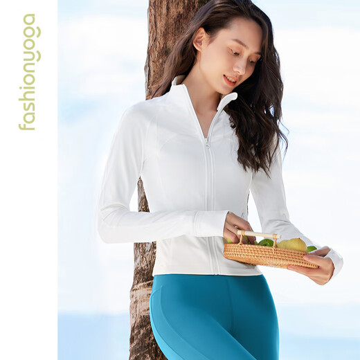 Fan Sheng Yoga Running Fitness Kleidung für Frauen Schlanke hüftlange Hülse Nackt Outdoor Casual Sports Jacke FC12858 Sandelholz s