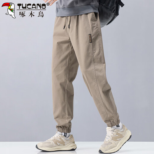 Woodpecker (TUCANO) Pants Men's Autumn and Winter Leggings Casual Pants Men's Loose Sports Pants Trendy Versatile Workwear Men's Pants Black XL