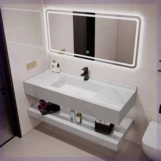 
Rock slab seamless wash basin integrated double bathroom wash basin hotel toilet wash basin [Stylish and simple] Fish belly white seamless basin [Smart [SQWY Classic] 60*50 5689 pieces sold