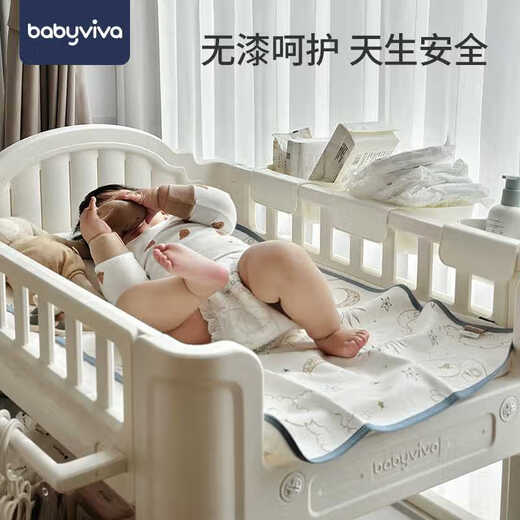 babyviva尿布台婴儿护理台新生儿宝宝换尿不湿婴儿床多功能按摩抚触洗澡台 单尿布台进口HDPE-食品级-0甲醛