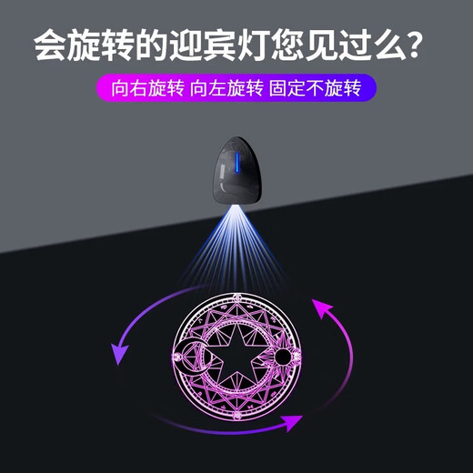 CLCEY无线自动旋转迎宾灯魔法阵开车门感应照地灯汽车投影灯车载氛围灯 旋转灯体Z3291个灯