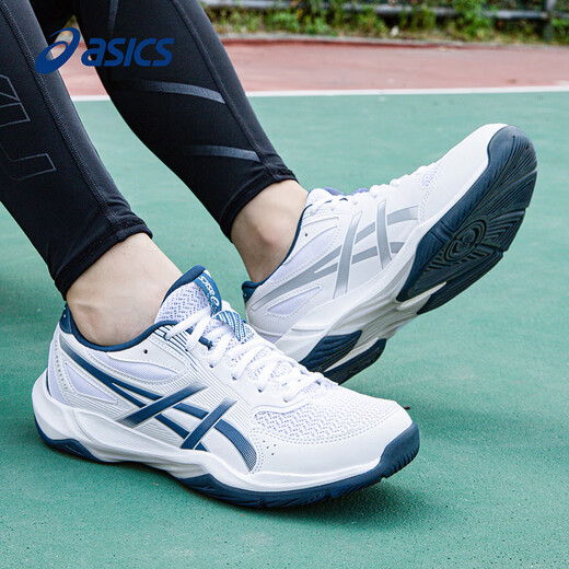 Asics men's shoes new badminton shoes men's GEL-ROCKET 12 cushioning shock-absorbing training shoes sports shoes white/blue (12th generation) 40.5