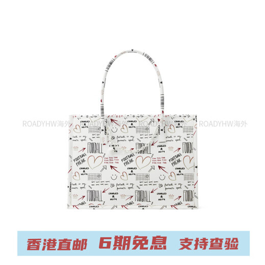 Calvin Klein足球套装时尚大容量百搭款小ck包包托特包单肩包 大号 女款 多色 White白色 L