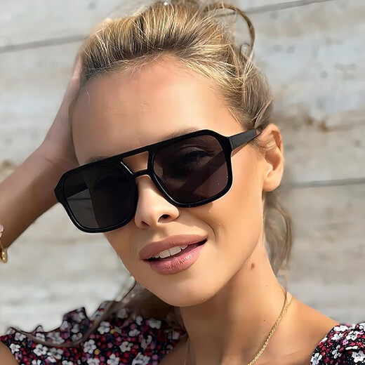 
2694 cross-border square frame double beam Korean version retro large frame pilot glasses ocean sheet multi-color sunglasses wholesale real white gray sheet