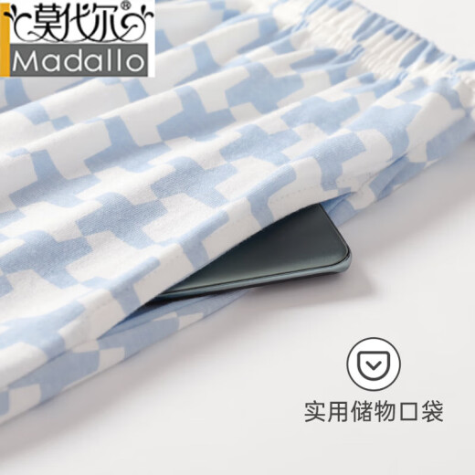 莫代尔睡衣女款夏天纯棉短袖三件套2025新款夏季自带胸垫一体大码家居服 1315女带胸垫[三件套] M [建议体重80-100斤]