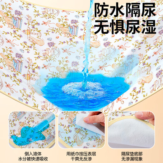 Duo Elf baby changing table special diaper pad waterproof and washable baby nursing table touch mat pure cotton small sheet A-grade quality Sea World - it is recommended to buy 2 pieces for replacement 50x70cm