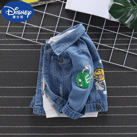Disney Boys Denim Jacket 2025 New Children's Clothing Children's Lapel Long Sleeve Jacket Baby Spring and Autumn Denim Jacket C212 Spring Denim Jacket 150 cm
