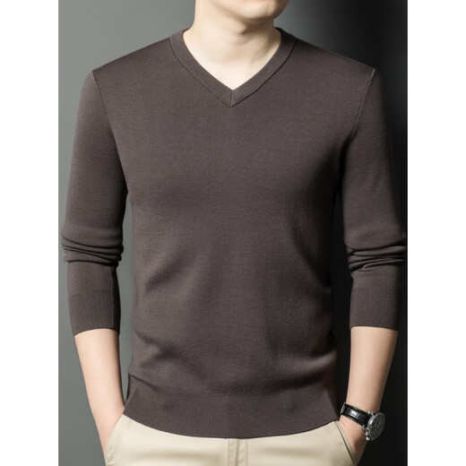 Nosskiss automne et hiver en V-collier de poulet Coule de poulet de poulet à pure manche de base en laine pure lavable à la machine pour le pull intérieur et rouge de couleur solide pour l'année pour l'année du zodiaque. Sur Blue L 175 [adapté à 135-150jin [Jin est égal à 0,5 kg]]]