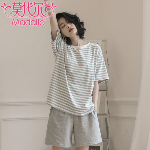 Modal New Pyjamas Frauen 2025 Sommer 100% reine Baumwollshorts für Sommerstreifen können außerhalb von Heimkleidung getragen werden.