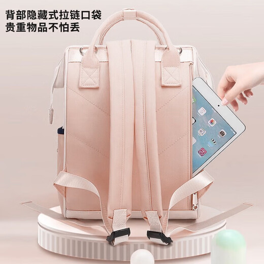 Bonaling Mama -Baby -Ausflug 2025 Rucksack und Milchbag Multifunktionaler Großkapazität Mode Mama Baby Rucksack Mamme Tasche [Blau]