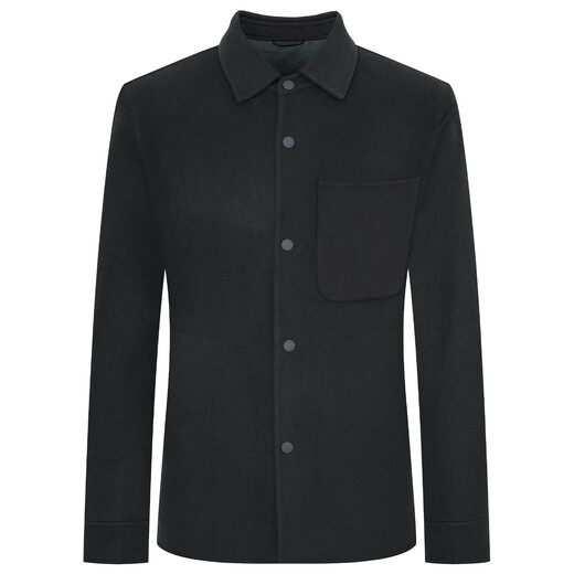 Announcement Bird Jacket Men's Autumn Men's Pure Wool Shirt Style Micro-wide Edition Double-sided Woolen Jacket Coat Lapel Micro-wide Men's Deep Ocean Blue L -48(175/96)