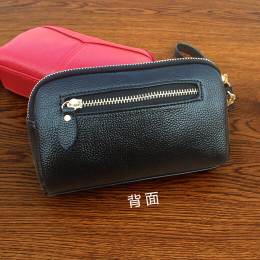 Qianfu 2023 new Japanese and Korean fashion clutch bag women's large capacity shell bag zipper hand bag coin wallet mobile phone bag black
