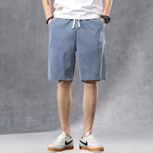 Mark Waffe Denim Shorts Pantalon de cinq points pour hommes pantalons larges à jambes larges et à la mode de glace à la mode.