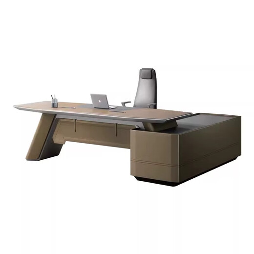 Aosenming high-end modern office desk boss desk bookcase and chair combination chairman's office high-end president desk executive desk 2.4 meters boss desk