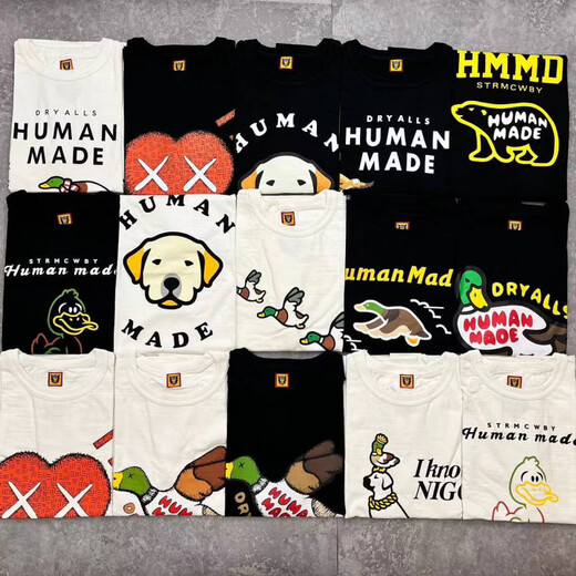 Lee Kids японский американский модный бренд Human Dragon Year Limited Shore-Teared Men Пара летняя мультипликационная футболка для животных женская топ-3892 Black S