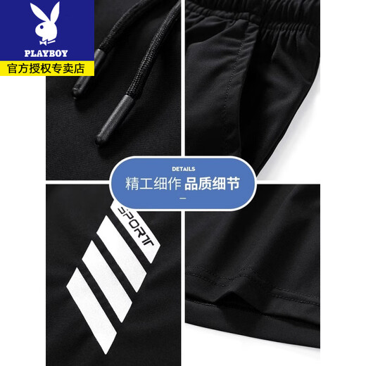 
Playboy brand preferred ice silk quick-drying suit for men in summer 2025 new short-sleeved shorts wear a complete set of sportswear 0858 black [ice silk quick-drying]-5 L Recommended [110-130Jin[Jin equals 0.5 kg]]