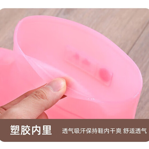 速干雨鞋女款时尚外穿水鞋女雨靴防滑防水靴短筒加绒保暖胶鞋套鞋 短筒糖果粉 38