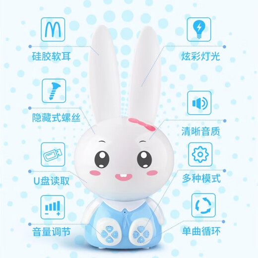 Little White Rabbit Children's Smart Story Machine Bluetooth Early Education Machine Baby Ancient Gedichte 036-jähriges Kind und Kleinkind Chinesisch Studienmaschine MACHE RASH RANSBIT ULTUTTION EDITION 8G 3000 Inhalte