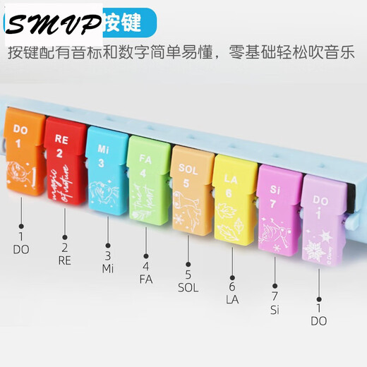 SMVP harmonica instrument de musique pour enfants harmonica flûte à bec sifflet bébé trompette jouets pour enfants Ye Luoli orgue à bouche 13 notes + enregistreur de glace et de neige + diss