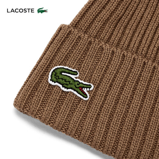 LACOSTE Wang Yibo's same style French crocodile couple's 25 autumn versatile knitted hat | RB0001 DPC/walnut color TU