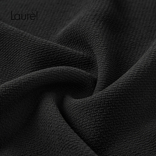 Laurl [Viskosität Faser] 25 Sommer Neues französisches romantisches Strickkleid für Frauen LWD366Y10100 Classic Black L