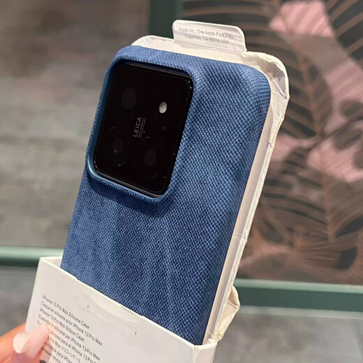 Chaolian sky blue denim pattern suitable for Xiaomi 15/ultra mobile phone case Xiaomi 17 Promax anti-fingerprint new 13 matte red rice K80 anti-fall half bag k70 light luxury women's model deep blue denim pattern half bag - non-stick fingerprint Xiaomi 15