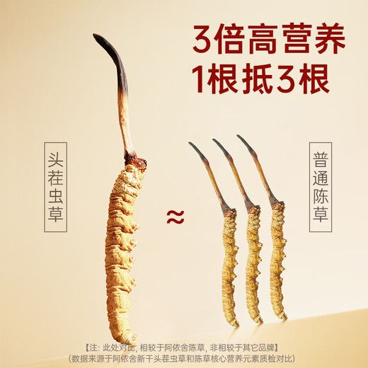 Ayishe First-crop Cordyceps Sinensis New Dried Cordyceps Tonic Holiday Gifts for Parents Nutritional Nutritional Gifts High-End 50g 3-4 Roots/g Retro Gift Box