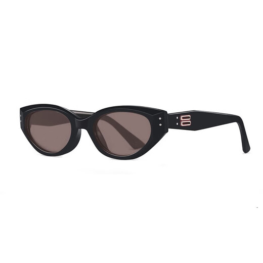 2025 Neues GM Retro Polarisierte Katzenauge -Sonnenbrille für Frauen, schlanker kleiner Rahmen, europäische und amerikanische Straßenaufnahme Heiße Mädchen Sonnenbrille 857 Schwarzer Rahmen graues Blatt [Glassbox + Spiegeltuch]