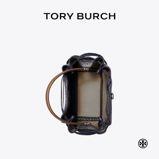 Tory Burch New Year's gift ROMY T MONOGRAM crossbody bucket bag TB 178016 Tory navy blue 405 OS OS