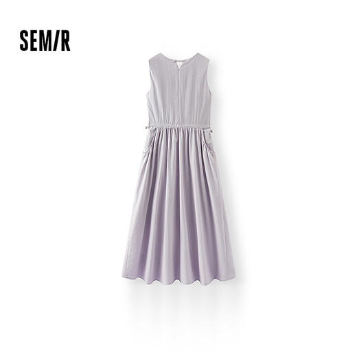 Semirkleid für Frauen Festkörper -ärmelloses langen Rock lässig sanft und modisch 2025 Sommer neuer Taille Weste Rock Elegant Pink Purple 70001 XL