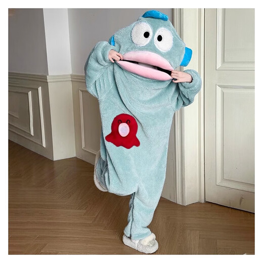 Disney Ugly Fish pajamas one-piece children's cute and funny parent-child flannel autumn and winter thickened coral velvet pajamas home clothes extra thick and warm cute children's one-piece 150 16 yards 135-145cm 55-68
