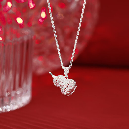 Laomiao 999 Fuß Silber Kürbis Halskette Accessoires für Frauen Geschenk Neue Stil 2025 Leichte Luxus Nische Colarbone Halskette Valentinstag 999 Fuß Silber Viel Glück Gürbishalskette