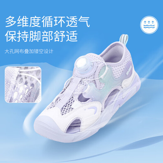 DR KONG new summer style comfortable and breathable baby toddler shoes for boys and girls, lightweight and trendy children's sandals, purple/meter 30, foot length about 18.5-19.1