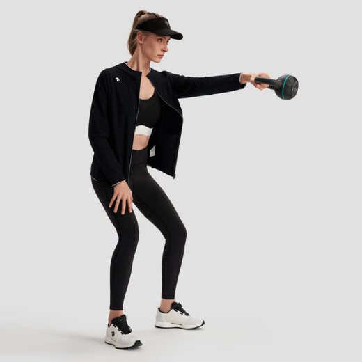 迪桑特（DESCENTE）WOMENSTRAINING系列简洁纯色针织运动上衣外套夹克女款 WT-WHITE S
