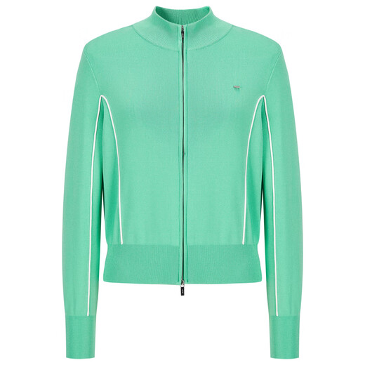 
Three-color sports style round neck double zipper small jacket
