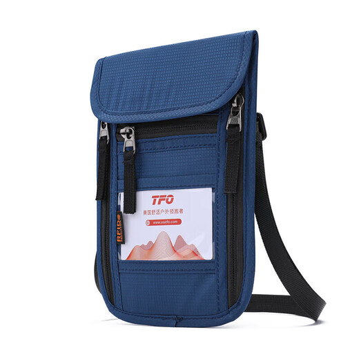 TFO Amérique du Nord Sac de voyage sac Passeport sac de passeport Halter Col Multi-fonction Cross ID Bag 9802408 Bleu