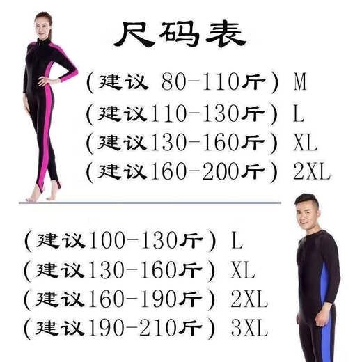 Gu Jianmu plus fat plus size one-piece long-sleeved trousers seaside waterproof female large size conservative couple swimsuit wetsuit male (blue) XL (recommended 130Jin Jin is equal to 0.5kg -160Jin Jin is equal to 0.5kg)