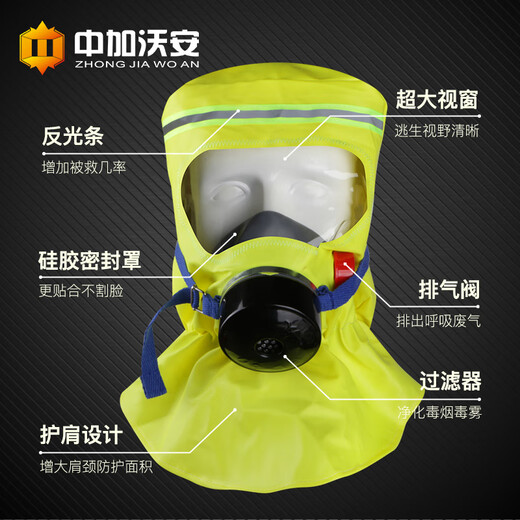Zhongjia Woan filtering fire self-rescue respirator anti-fire escape gas mask home hotel 3c certified anti-smoke mask luxury protection package