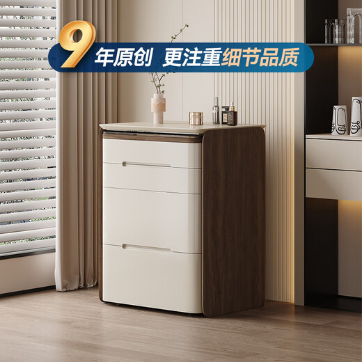Menglu A3 Dresser Small 50cm Storage Cabinet Integrated Bedroom Mini Flip Dressing Table Bedside Table New A3 50cm Flip Dresser