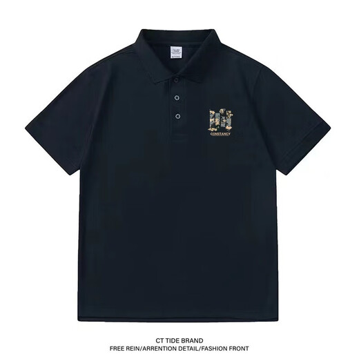 Yaba 2025 new summer trendy brand POLO shirt men's short-sleeved American retro casual versatile men's lapel shirt gray PL1049 M