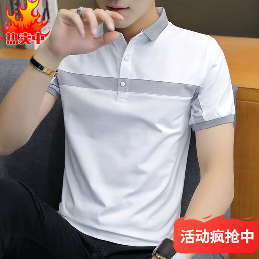 九牧王朝95棉夏季男士T恤短袖男薄款翻领polo小衫潮流上衣夏天衣服男装新 黑色 1301 M 90-101斤