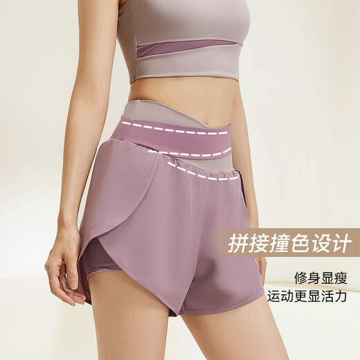 
Victoria Traveler Yoga Suit Women's Running Sports Set Summer Pilates Training Fitness Suit Bra Shorts Two-piece Set Purple L
