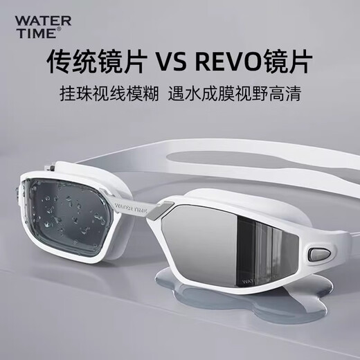 WATERTIME myopia swimming goggles HD anti-fog and waterproof women's large-frame swimming goggles men's professional swimming cap set equipment Iceland Aurora Myopia optional 0-700 degrees myopia optional Notes on ordering