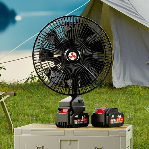 XMSJ lithium battery electric fan 8-inch 11-inch electric shake head adapted to Makita rechargeable outdoor wireless portable 15913 8-inch dual motor shake head fan