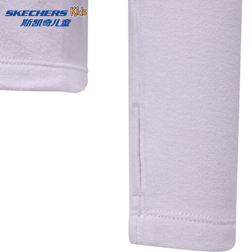 Skechers Skechers children's fleece sweater unisex half-chest zipper warm and comfortable long-sleeved shirt P425K060 light snow cyan/00EW 170
