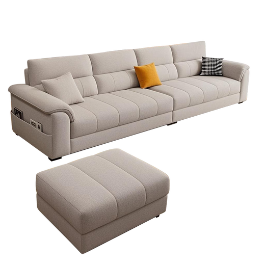 
Dudumeijia Fabric Sofa Living Room 2025 New Detachable Washing Sofa Simple Handrail Storage Cotton and Lines Sofa 528#