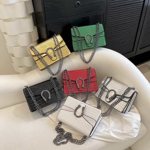 MK MILA2025新款女包复古潮流链条单肩包女时尚简约斜挎小方包 白色